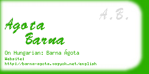 agota barna business card