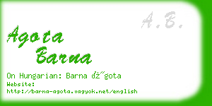 agota barna business card